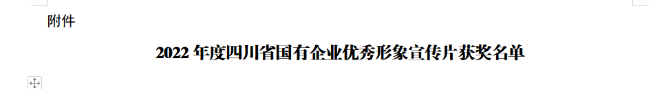 四川省腾龙国际平台集团获2022年度四川省国有企业优秀形象宣传片三等奖