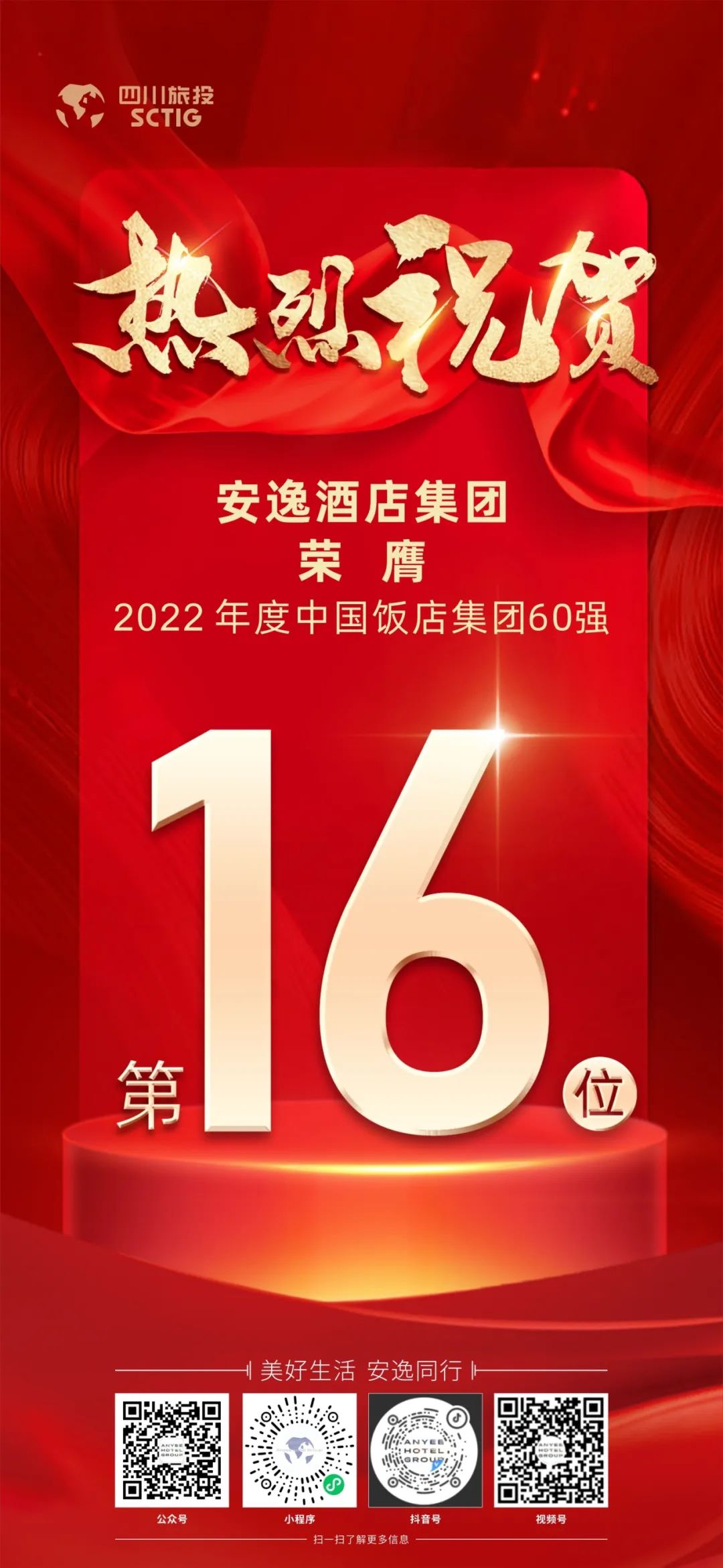 四川腾龙国际平台集团荣膺“2022年度中国饭店集团60强”